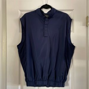 FOOTJOY Navy Blue Full Zip Sleeveless Golf Vest Athletic Wind Shirt Size Medium